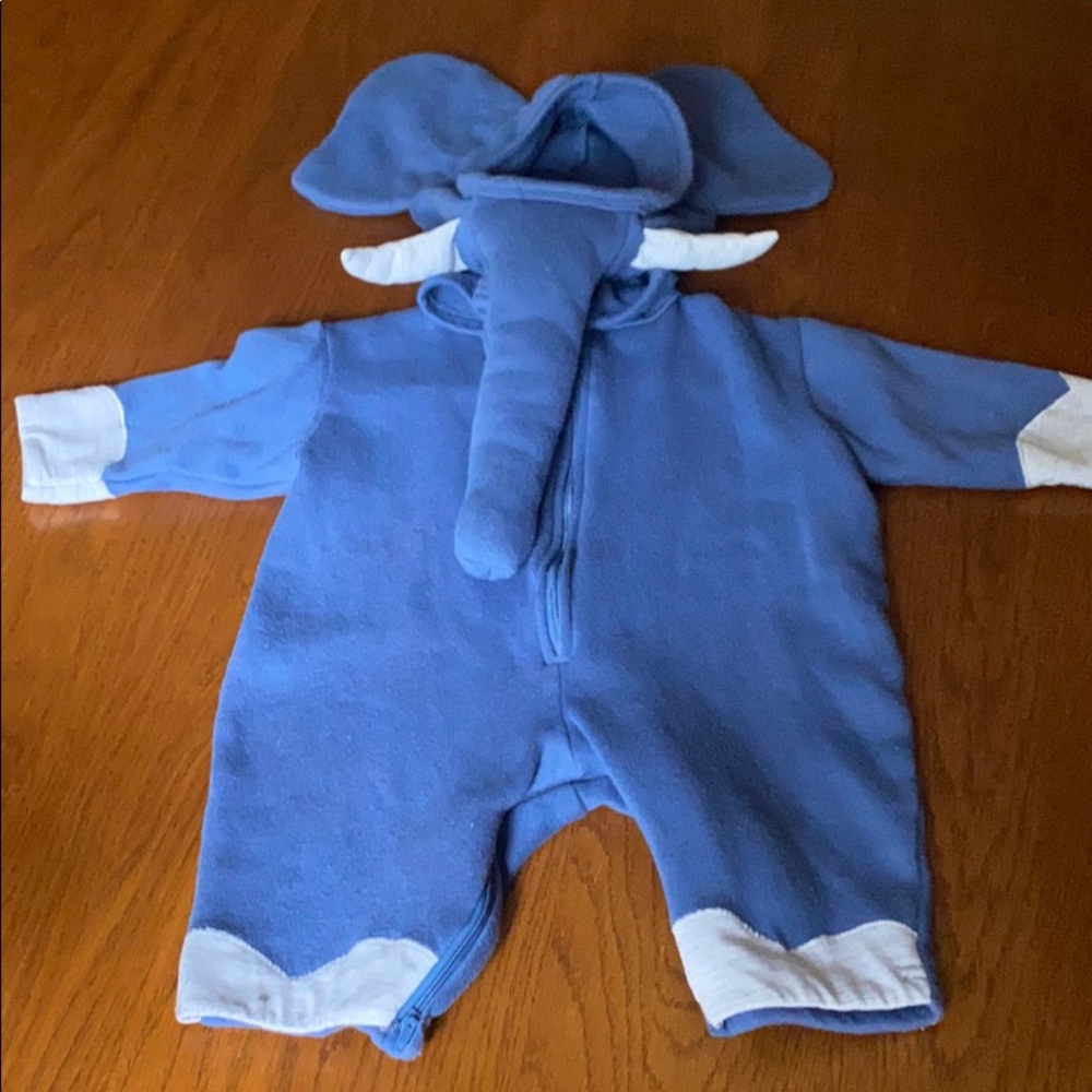 Infant elephant costume, zip front size 12